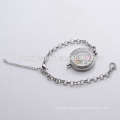 Customized logo floating locket bracelet wholesale, chain bracelet with locket